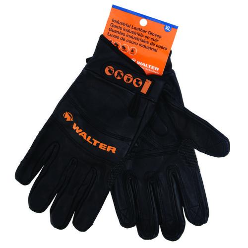 Anti-Vibration Gloves, XL, Goatskin Leather Palm, Black