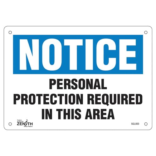 English Personal Protection Sign