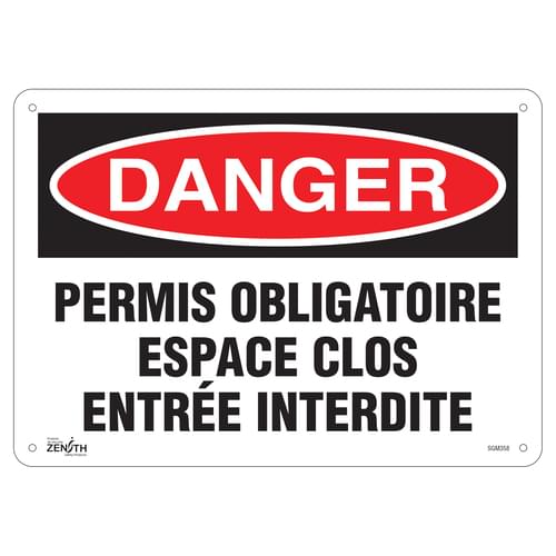 French Confined Space Sign