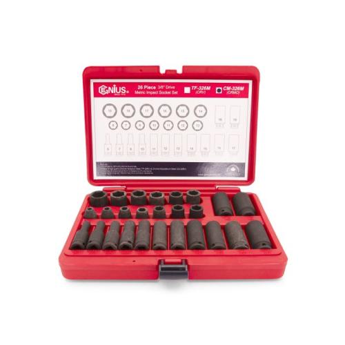 Impact Socket Set 26-Piece Metric 3/8", Deep 6-19mm