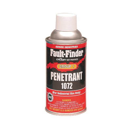 Fault Finder Penetrant Group I, 12 oz Aerosol Can, Liquid Form, Red