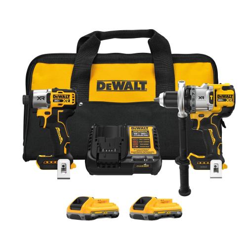 Hammer Drill Impact 2-Tool Kit, 20 V, 4 Ah Lithium Battery