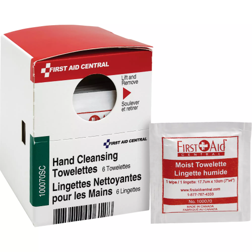 HAND CLEANSING TOWELETTES, 6