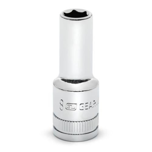 Socket, 3/8 in Hex Drive, 8 mm, 6 Points