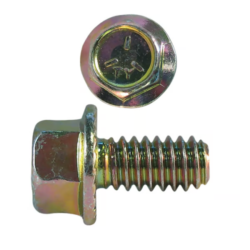 Hex Flange Bolt, 3/8-16, 3/4 in L Under Head, Gr5
