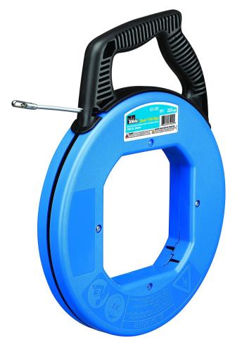 Fish Tape With Eyelet, Case and Handle, 3/16 in Dia, 100 ft L