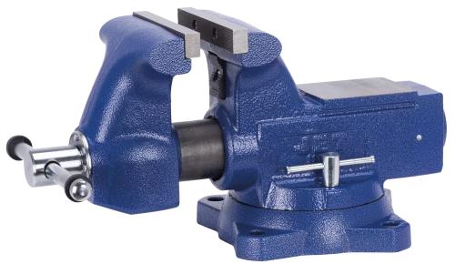 6" Round Channel Bench Vise, Micro-Groove Jaw