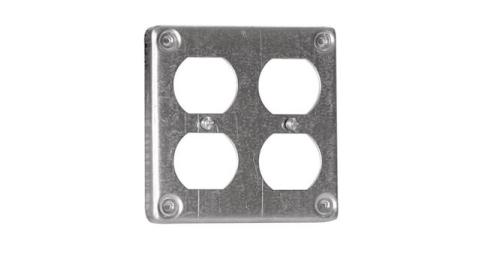 Cover Square, Drawn, Exposed, Rugged Metallic Construction Gray