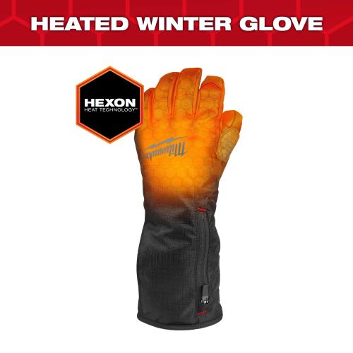Heated Winter Gloves, Black, 2XL