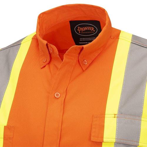 Short Sleeved Safety Shirt, Unisex, 5XL, Bright Orange