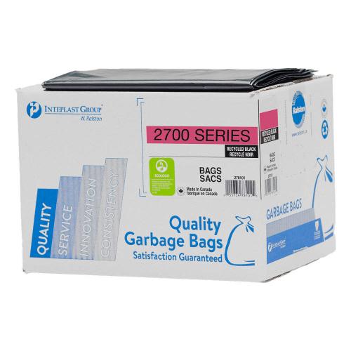 Recycled Garbage Bags 42" X 48" Black, Super Strong 50/Case