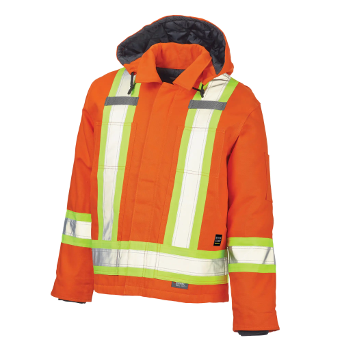Work Safety Jacket, Hi-Vis Orange, 3XL
