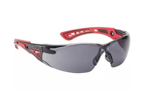 Rush+ Safety Glasses, Grey/Smoke Lens, Anti-Fog/Anti-Scratch Coating, CSA Z94.3