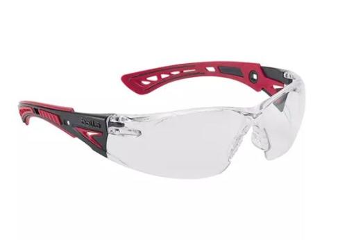 Rush+ Safety Glasses, Clear Lens, Anti-Fog/Anti-Scratch Coating, CSA Z94.3