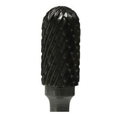 1/4" Carbide Burr, Radius End, Cylindrical Head