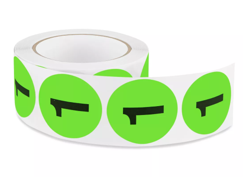 2" Circle Labels - "1" Green