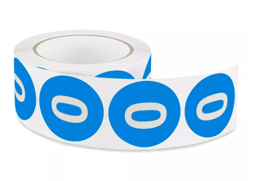 2" Circle Labels - "0" Blue