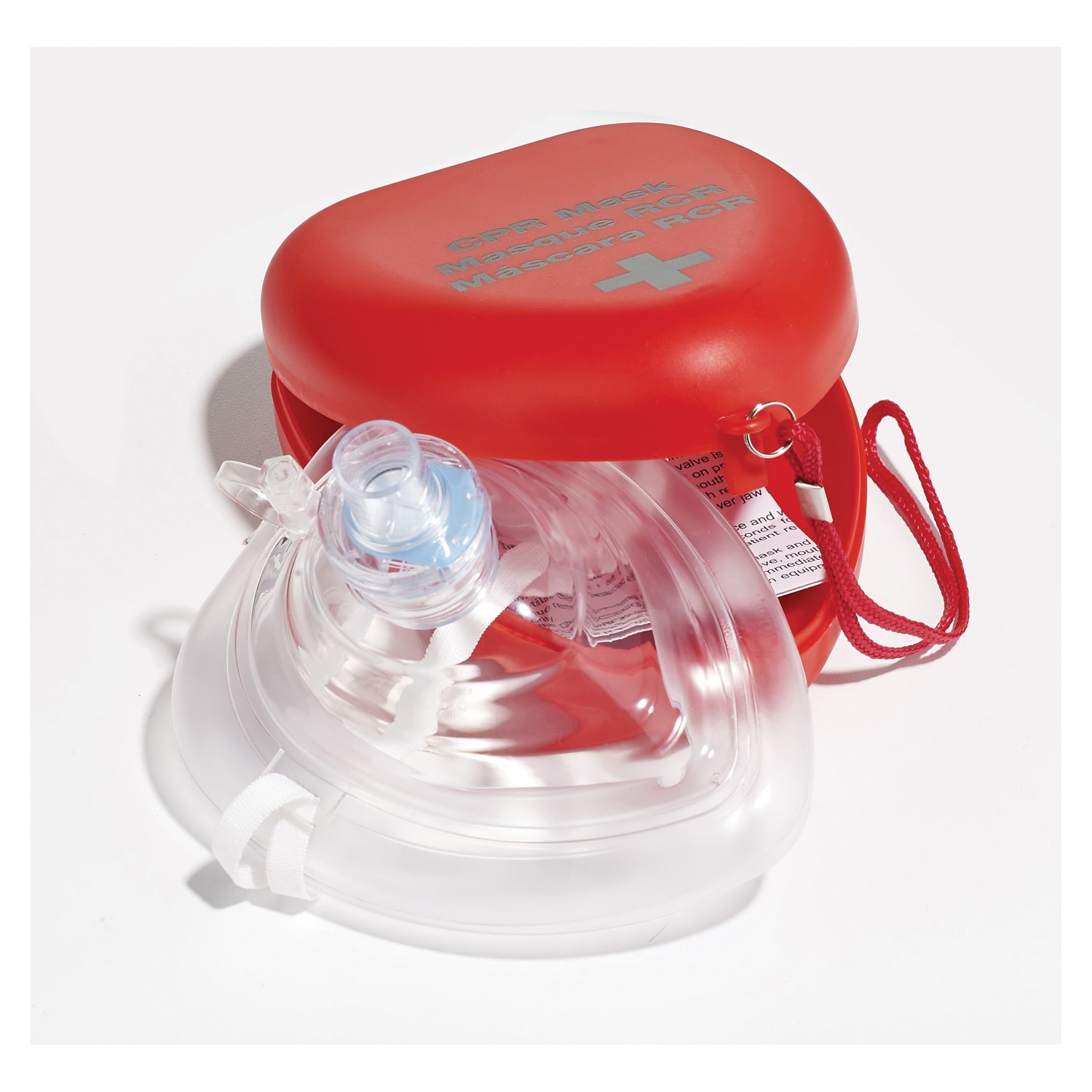 FACPRM Reusable CPR Mask With 1-Way Valve and Oxygen Inlet