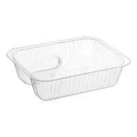 TRAY,NACHO 2CMPT SMALL CLR 500