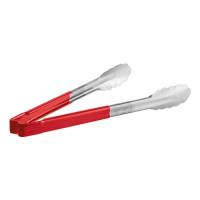 TONGS,SCALLOPED 12" SS RED HAN