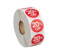 LABELS,"20 PERCENT" 1" RED 1M