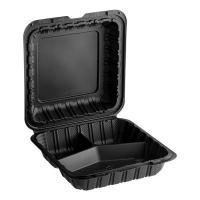 CONTAINER,PP 9X9 3 CMP BLK 150