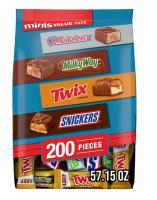 Green Rabbit Mar's Minis Chocolate Variety Pack - Assorted - 200 /Bag - 1 / Carton