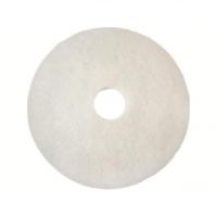GRAINGER Buffing Pad: Cleaning/Buffing, White, 19 in Dia, Polyester, 5 PK