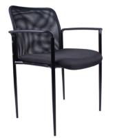 Stackable Mesh Guest Chair, Black