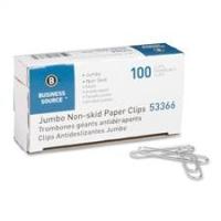 Paper Clips, Jumbo, Nonskid, 100/Bx, Silver