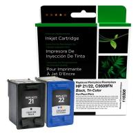 Clover Remanufactured Black, Tri-Color Ink Cartridges for HP 21/22 (C9509FN)
