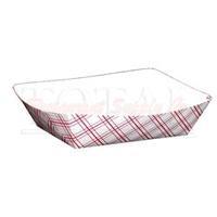 FOOD TRAY,3LB RED PLAID
