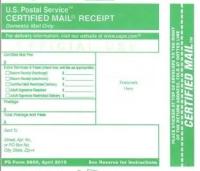 CERTIFIED MAIL FORM,300