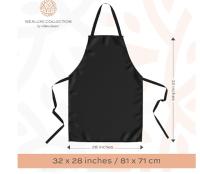 Commercial Bib Apron Black no pockets, 100% Ring Spun Polyester