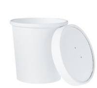 Solo Cup Container Paper 16oz w/Paper Vented Lid white 10/25 carton