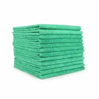 Hospeco® Light-Duty Microfiber Cloths, 200 GSM, 16"x16", 12/bg - Green