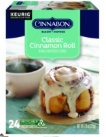 Cinnabon® K-Cup, Pod Coffee - Compatible with Keurig Brewer - Regular - Light - K-Cup, Pod - Classic Cinnamon Roll - Kosher - 24 / Pack