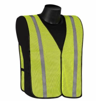 ProWorks® Non-Rated Mesh Safety Vest w/ Reflective Stripes Hi Vis Green One Size
