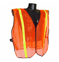 ProWorks® Non-Rated Mesh Safety Vest w/ Reflective Stripes Hi Vis Orange One Size