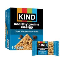KIND Dark Chocolate Chunk Healthy Grains Bars - Cholesterol-free, Non-GMO, Individually Wrapped, Trans Fat Free, Gluten-free, Low Sodium - Dark Chocolate Chunk - 1.20 oz - 10 / Box