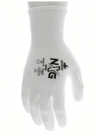 NXG Knit Gloves: L, Smooth, Polyurethane, Palm, Dipped, ANSI Abrasion Level 3, Full Finger, 12 PK