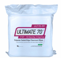 ULTIMATE 70™ Polyester Knit Cleanroom Wipes, Sealed-Edges, Heavy Weight  - 9"x9"