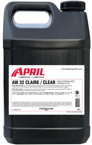 April Super Flo AW 32 Clear Hydraulic Oil, 10L
