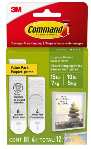 Picture Hanging Strip, Foam, White