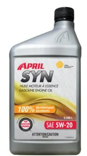 April Super Flo 5W 20 Synthetic Motor Oil, 946ml