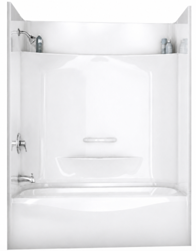 Essence TS-6030 AcrylX Alcove Right-Hand Drain Four-Piece Tub Shower in White