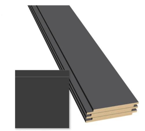 Metrie Square Shiplap Boards in Black MDF 1/2 x 5 1/2-in x 8-ft - Pack of 4