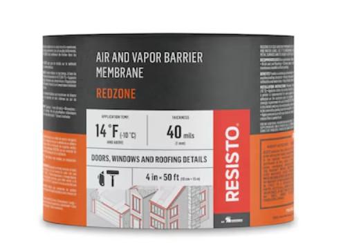 RESISTO Red Zone 4" x 50' Air-Barrier & Waterproofing Membrane