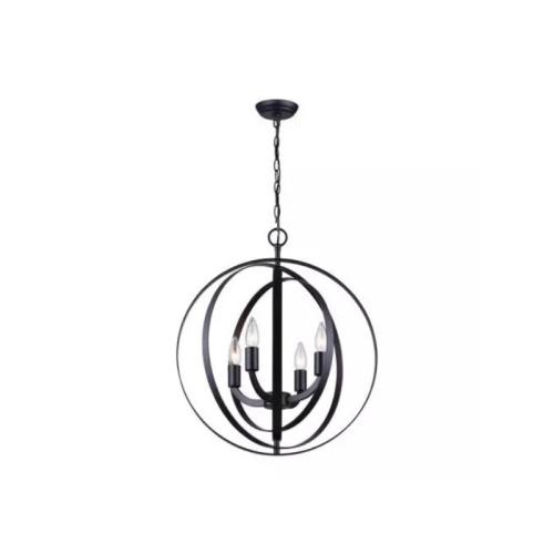 CANARM Meridian Chandelier 4-Light - Matte Black