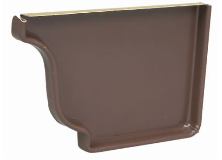 GENTEK Aluminum Gutter End Cap 5", Right - Brown
